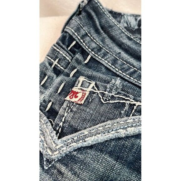 MEK St Louis Boot CutJeans SZ 26/32 DISTRESSED BoHo Festival Biker Clubwear - Picture 6 of 12